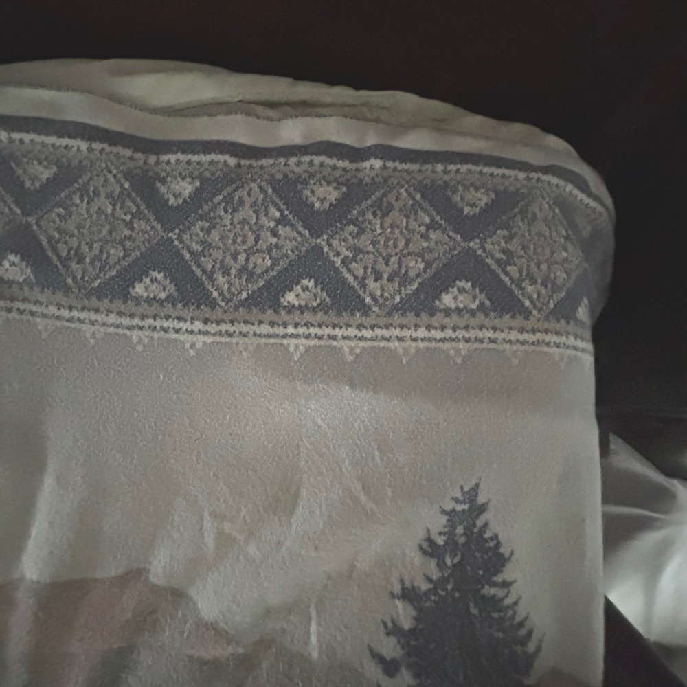 VTG USA Cabin Fleece Blanket Deer Buck Scenic Thin Fuzzy Camp Throw Rustic Full - Picture 8 of 10